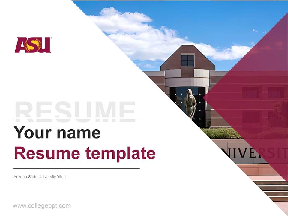 Arizona State University-West Resume PPT Template4:3 ratio PPT effect preview image5