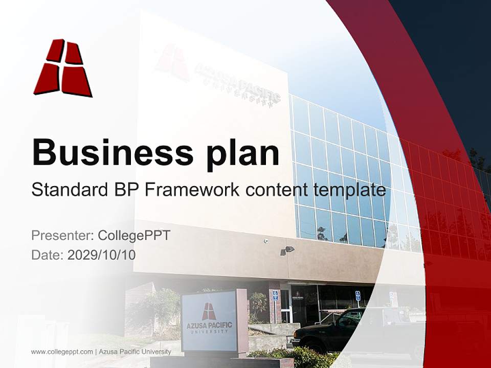 Azusa Pacific University Competition/Entrepreneurship Contest PPT Template4:3 ratio PPT effect preview image9