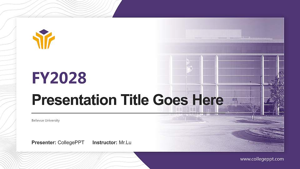 Bellevue University Academic Presentation/Research Findings Report PPT Template16:9 ratio PPT effect preview image