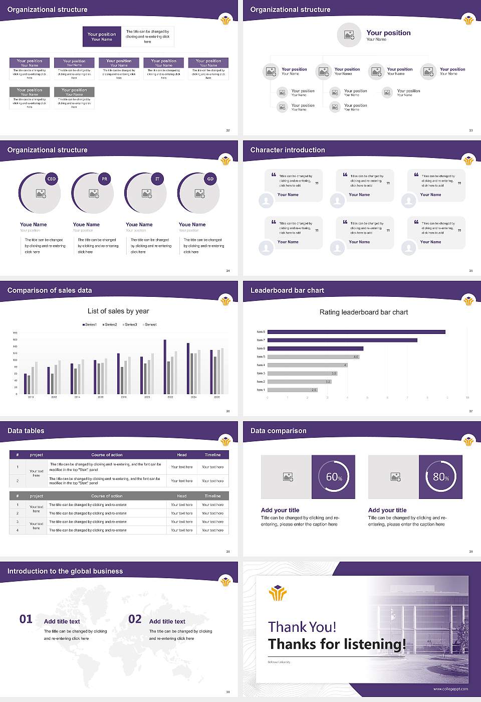 Bellevue University Academic Presentation/Research Findings Report PPT Template16:9 ratio PPT effect preview image4