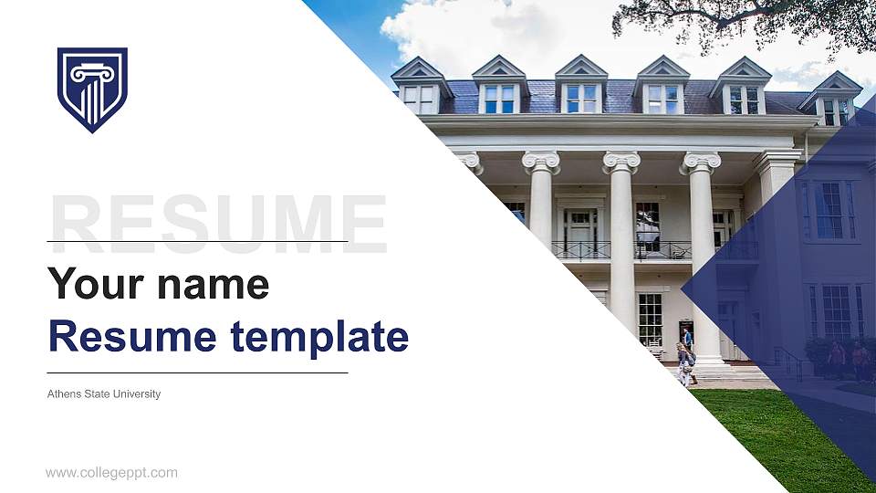 Athens State University Resume PPT Template16:9 ratio PPT effect preview image