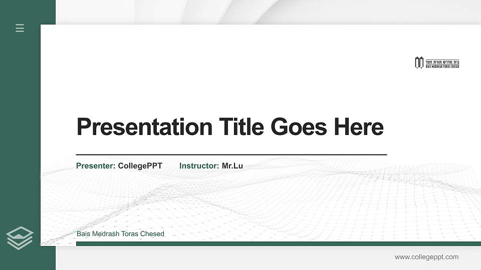 Bais Medrash Toras Chesed Thesis Proposal/Graduation Defense PPT Template16:9 ratio PPT effect preview image
