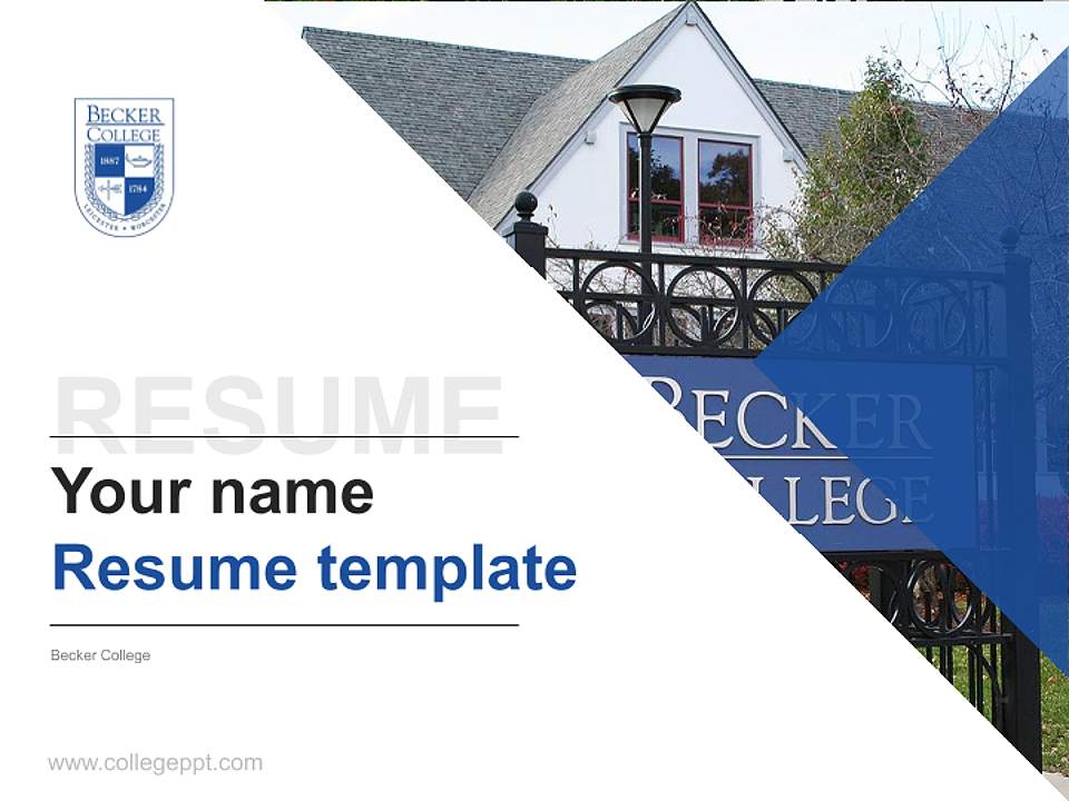 Becker College Resume PPT Template4:3 ratio PPT effect preview image5