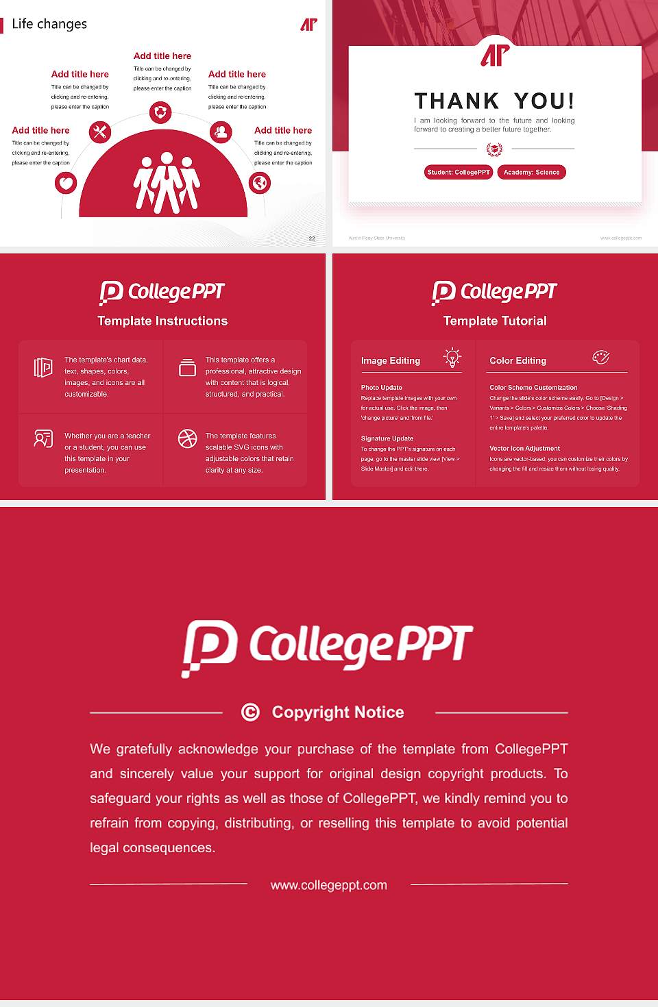 Austin Peay State University National Scholarship Defense PPT Template4:3 ratio PPT effect preview image4