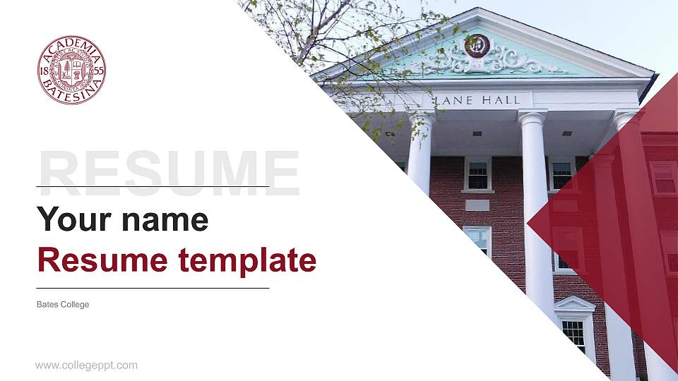 Bates College Resume PPT Template16:9 ratio PPT effect preview image
