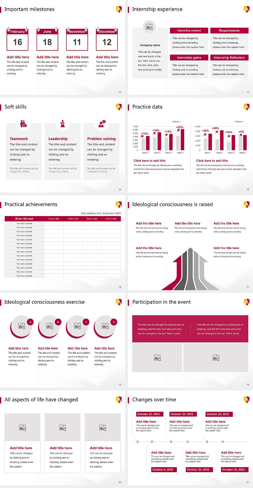 Austin College National Scholarship Defense PPT Template4:3 ratio PPT effect preview image3