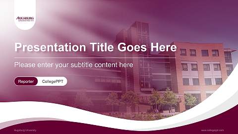 Augsburg University Lecture Sharing and Networking Event PPT Template