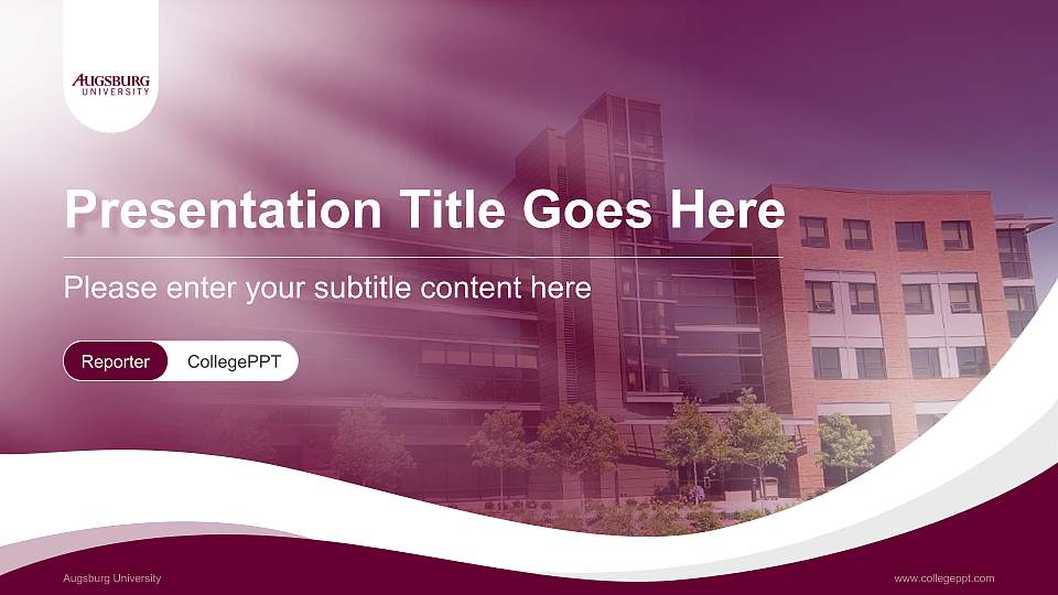 Augsburg University Lecture Sharing and Networking Event PPT Template16:9 ratio PPT effect preview image
