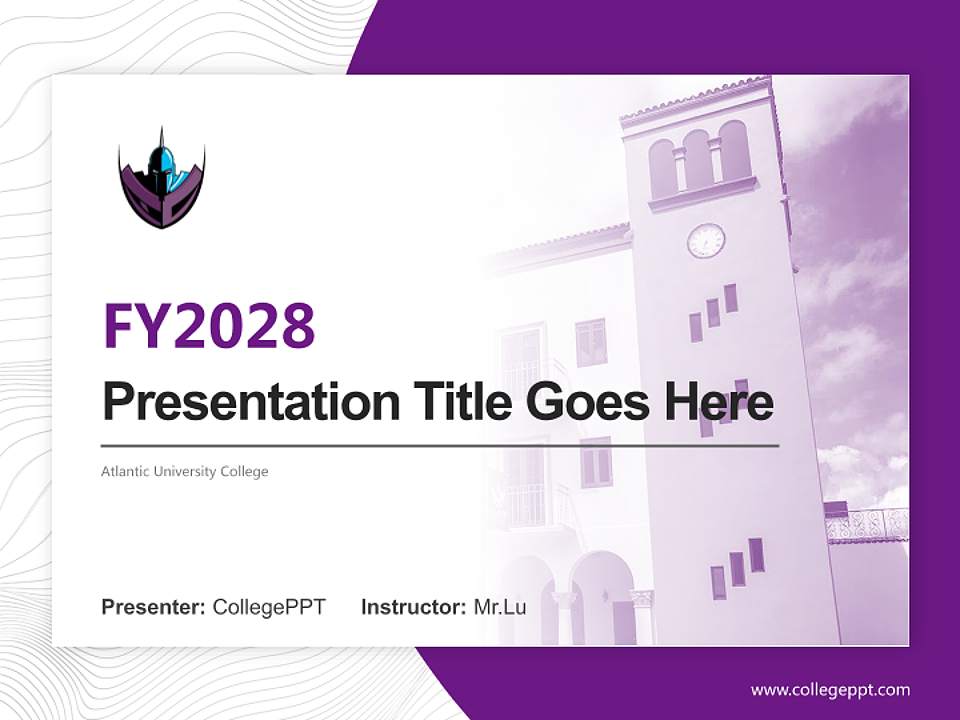 Atlantic University College Academic Presentation/Research Findings Report PPT Template4:3 ratio PPT effect preview image5