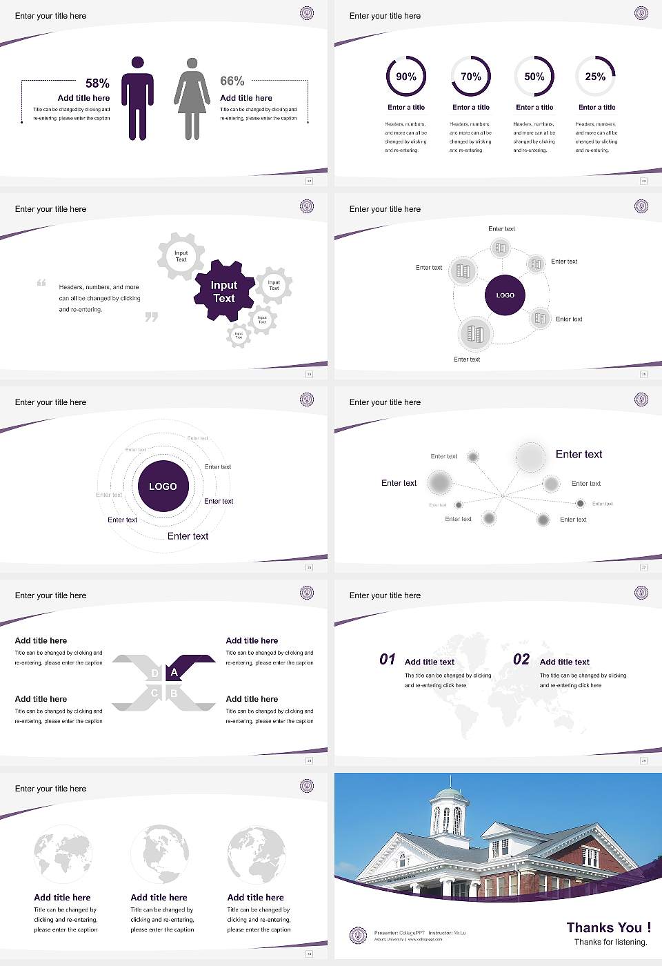 Asbury University Course/Courseware Creation PPT Template16:9 ratio PPT effect preview image4