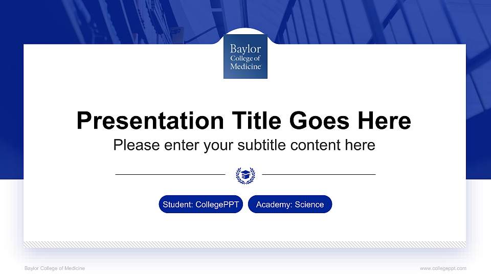 Baylor College of Medicine National Scholarship Defense PPT Template16:9 ratio PPT effect preview image