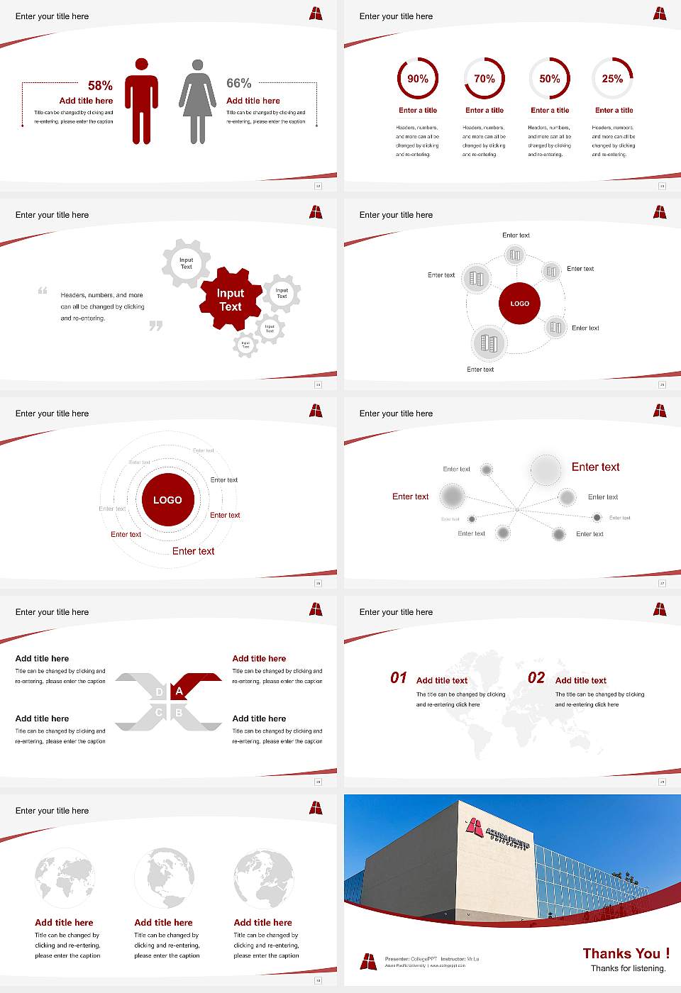 Azusa Pacific University Course/Courseware Creation PPT Template16:9 ratio PPT effect preview image4