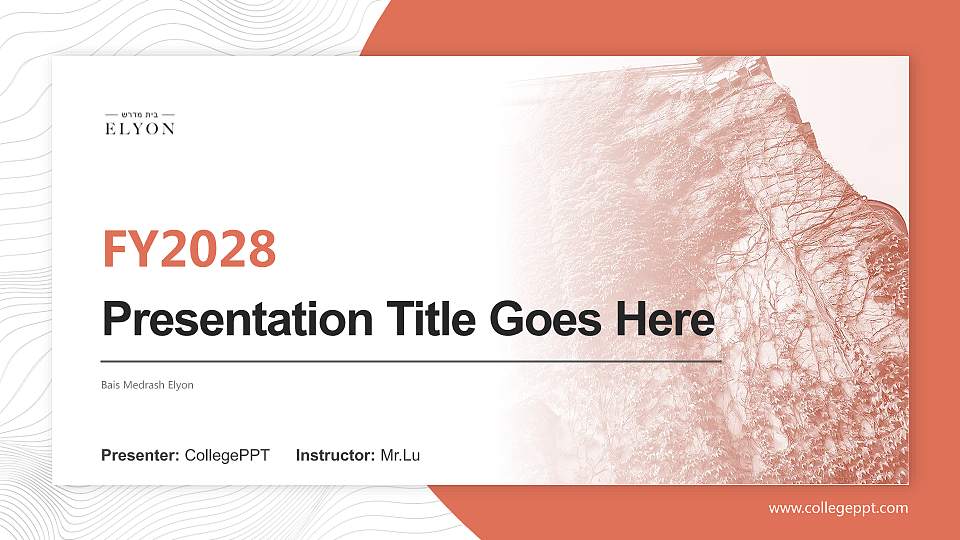 Bais Medrash Elyon Academic Presentation/Research Findings Report PPT Template16:9 ratio PPT effect preview image