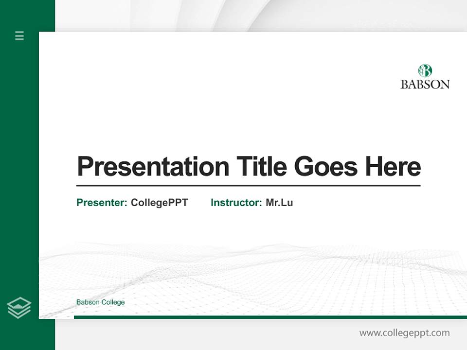 Babson College Thesis Proposal/Graduation Defense PPT Template4:3 ratio PPT effect preview image5
