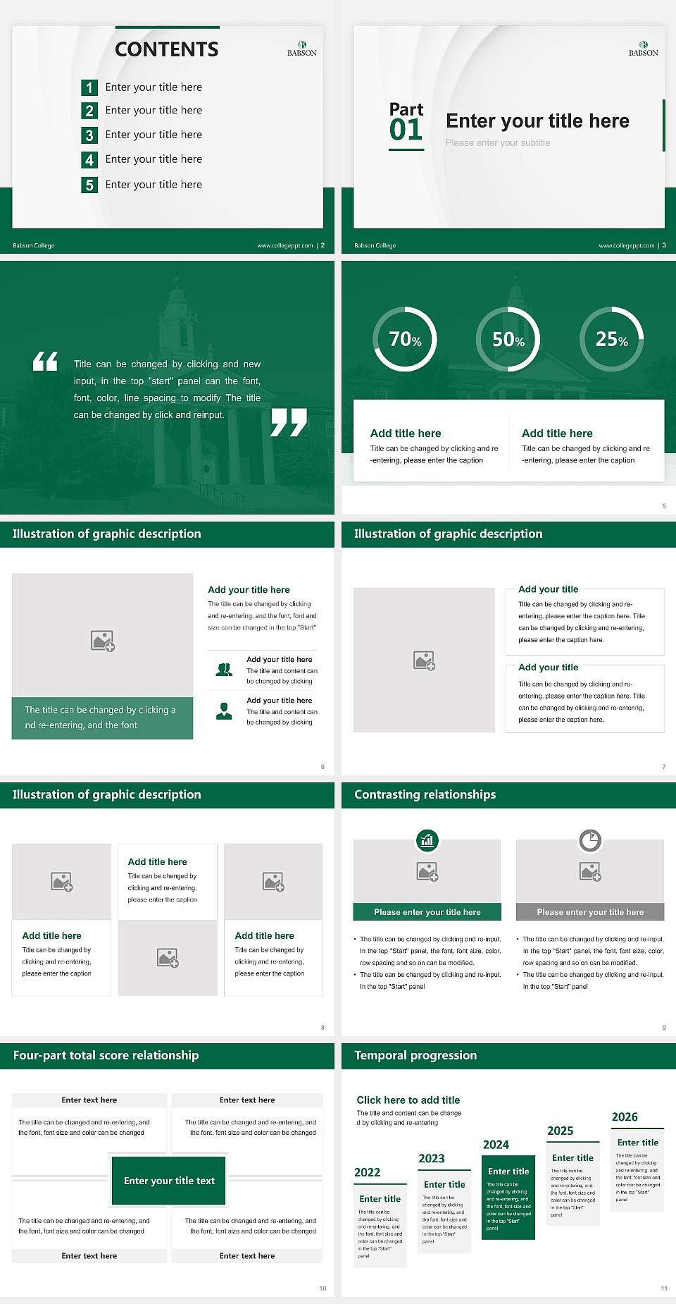 Babson College Thesis Proposal/Graduation Defense PPT Template4:3 ratio PPT effect preview image2