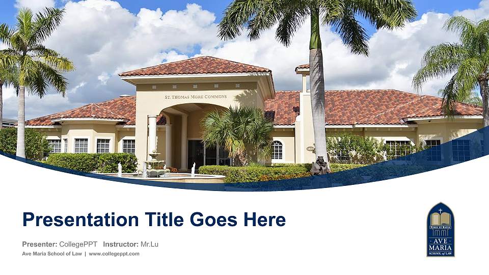 Ave Maria School of Law Course/Courseware Creation PPT Template16:9 ratio PPT effect preview image