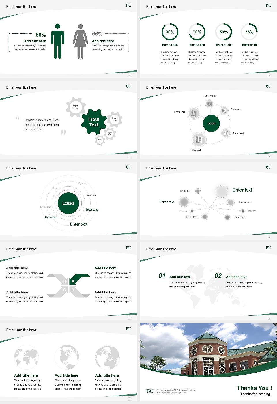 Belhaven University Course/Courseware Creation PPT Template16:9 ratio PPT effect preview image4