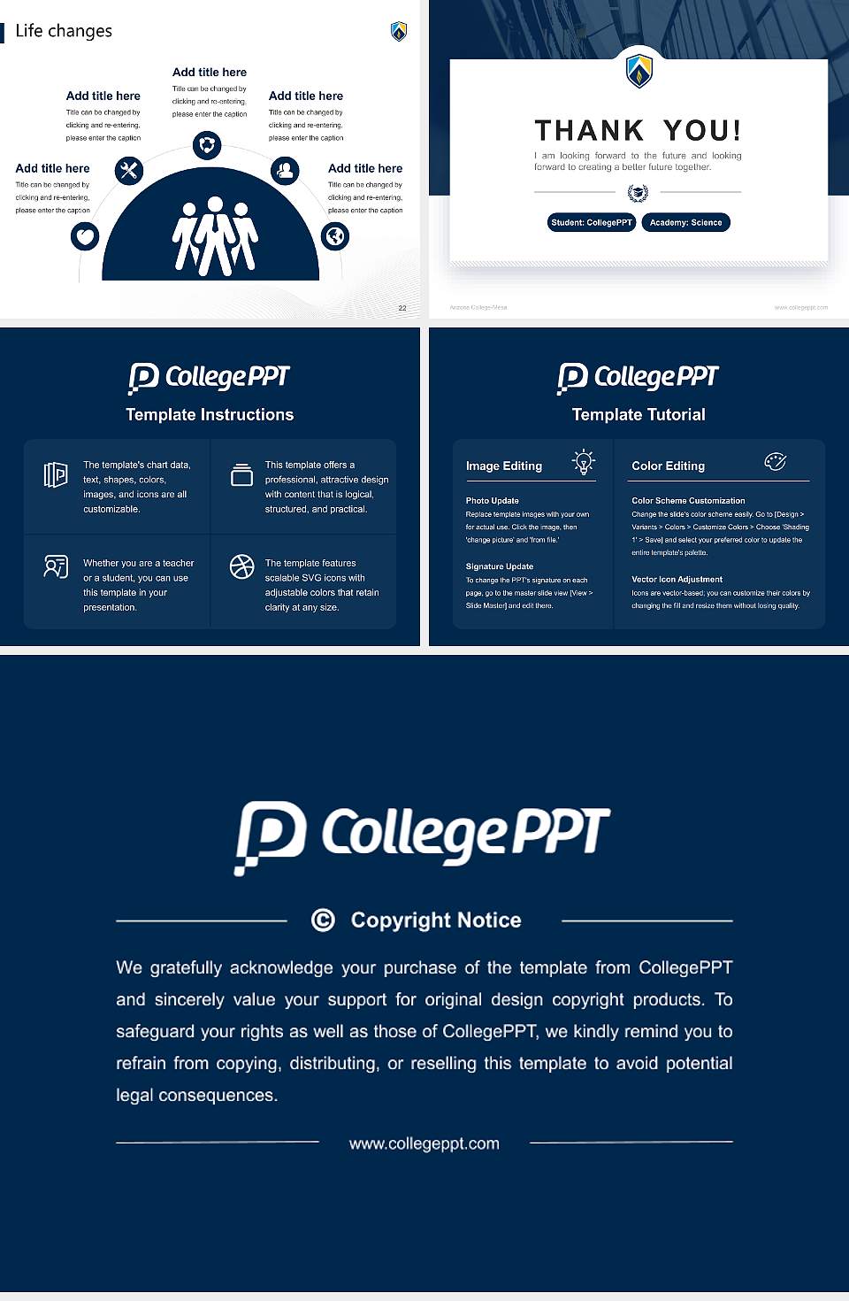 Arizona College-Mesa National Scholarship Defense PPT Template4:3 ratio PPT effect preview image4