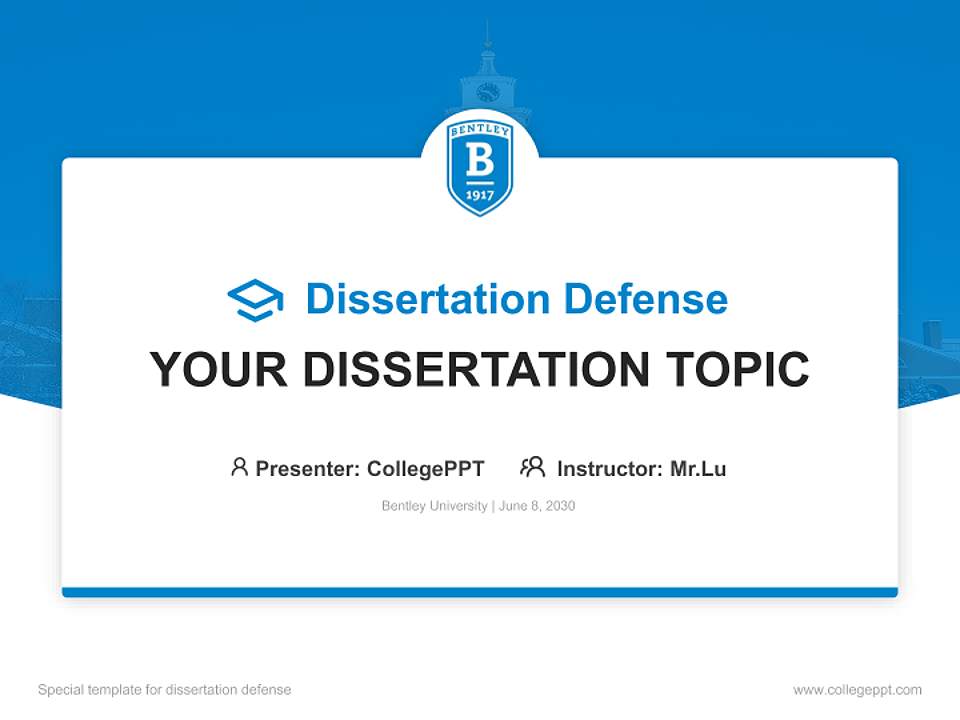Bentley University Graduation Thesis Defense PPT Template4:3 ratio PPT effect preview image7