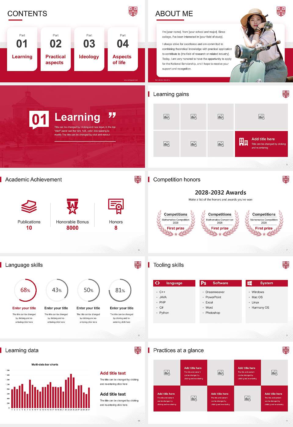 Benedictine University National Scholarship Defense PPT Template16:9 ratio PPT effect preview image2