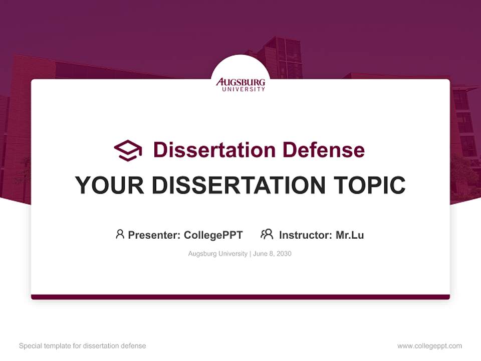 Augsburg University Graduation Thesis Defense PPT Template4:3 ratio PPT effect preview image7