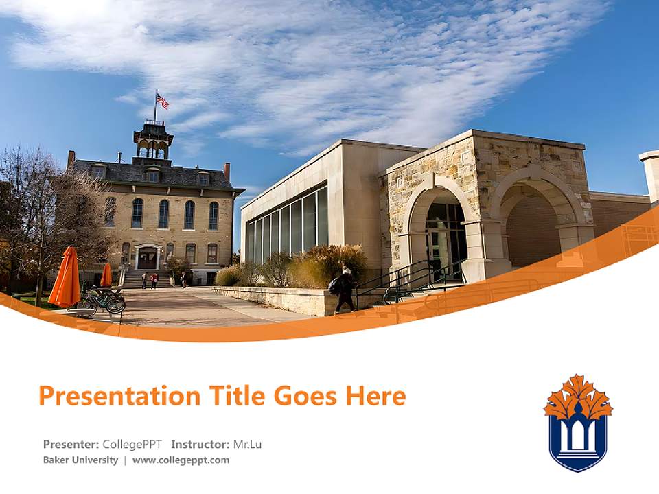 Baker University Course/Courseware Creation PPT Template4:3 ratio PPT effect preview image5