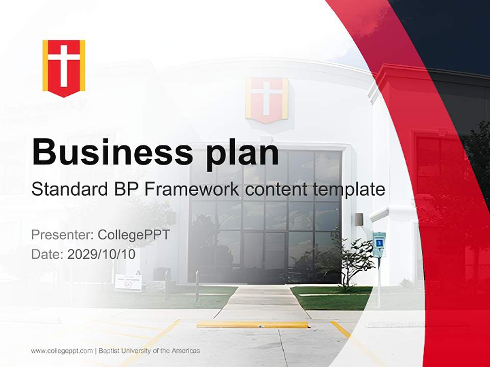 Baptist University of the Americas Competition/Entrepreneurship Contest PPT Template4:3 ratio PPT effect preview image9