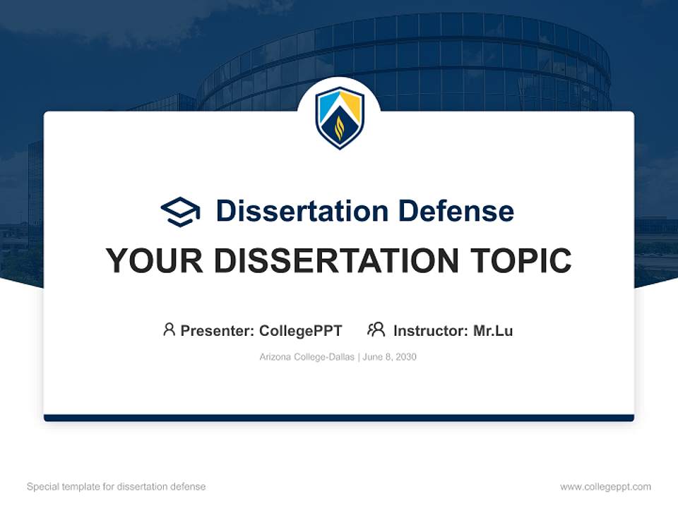 Arizona College-Dallas Graduation Thesis Defense PPT Template4:3 ratio PPT effect preview image7