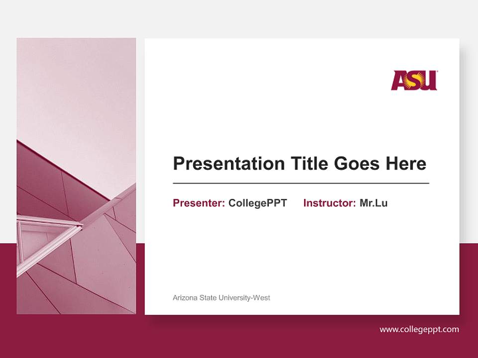Arizona State University-West General Purpose PPT Template4:3 ratio PPT effect preview image6