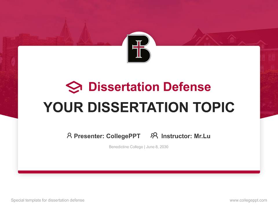 Benedictine College Graduation Thesis Defense PPT Template4:3 ratio PPT effect preview image7