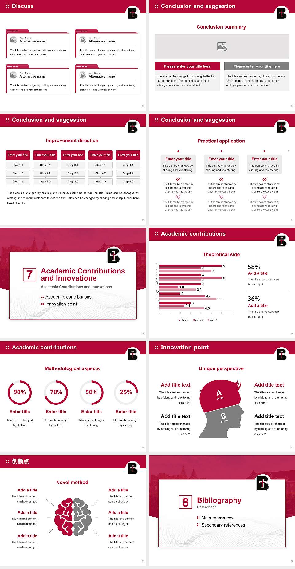 Benedictine College Graduation Thesis Defense PPT Template4:3 ratio PPT effect preview image6