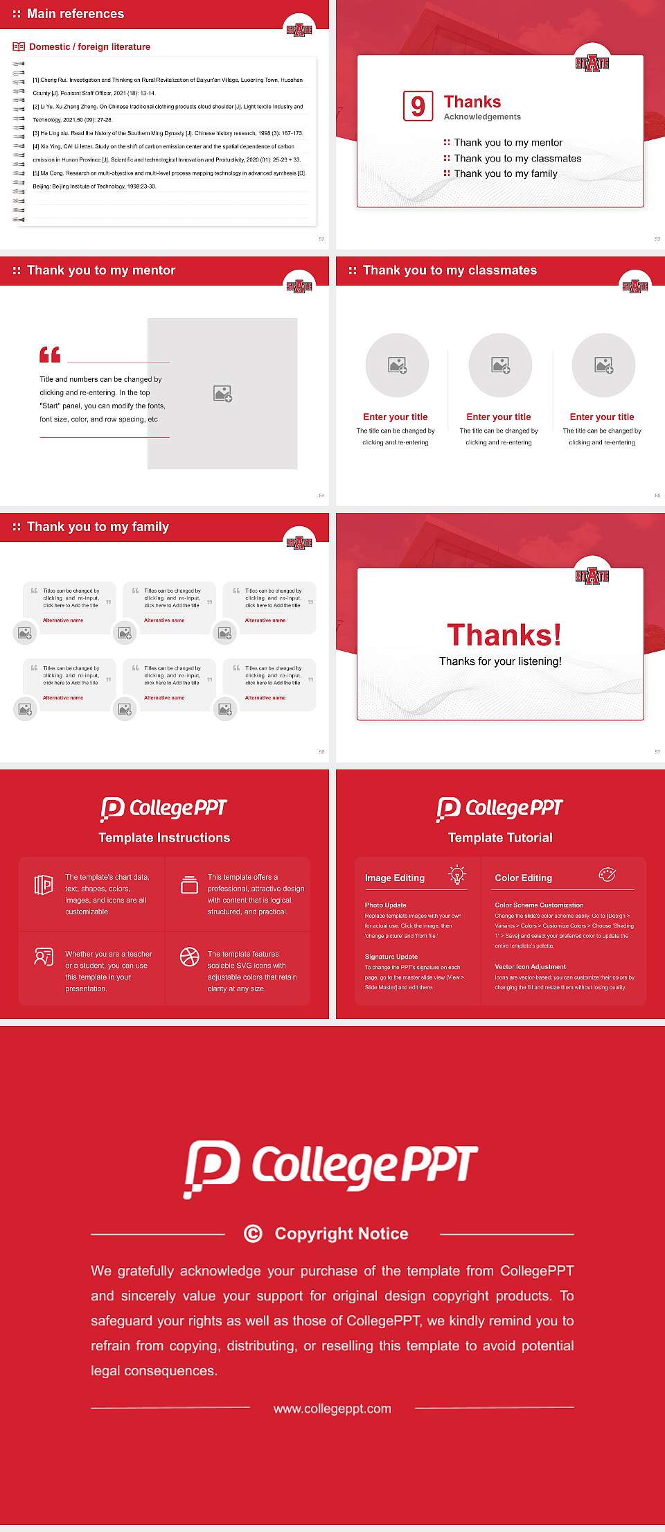 Arkansas State University Graduation Thesis Defense PPT Template4:3 ratio PPT effect preview image7