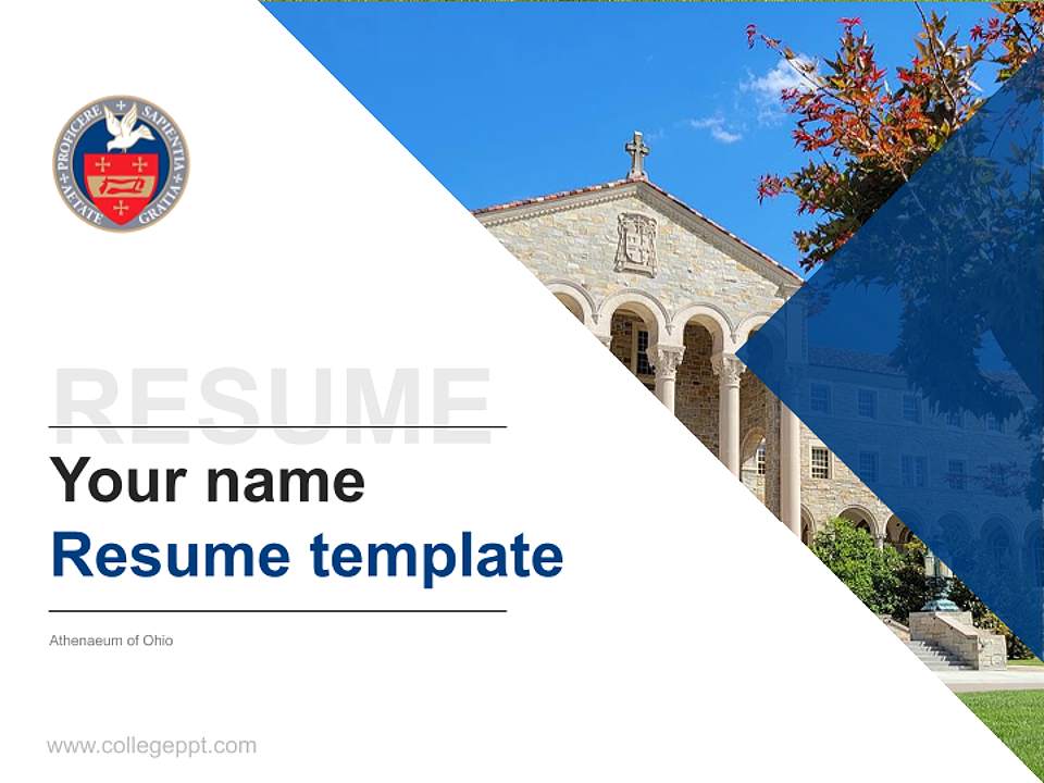 Athenaeum of Ohio Resume PPT Template4:3 ratio PPT effect preview image5