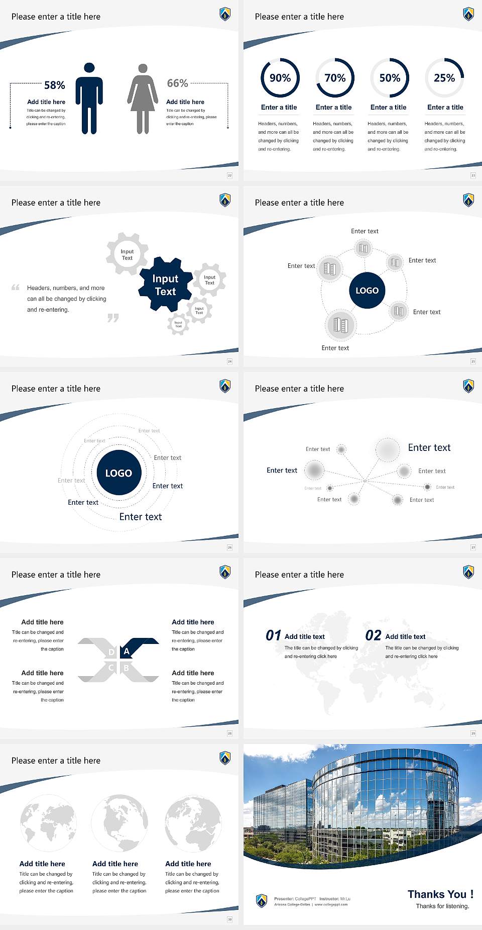 Arizona College-Dallas Course/Courseware Creation PPT Template4:3 ratio PPT effect preview image4