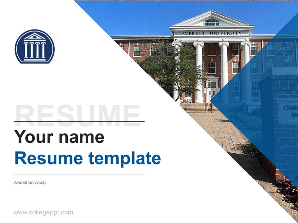 Averett University Resume PPT Template4:3 ratio PPT effect preview image5