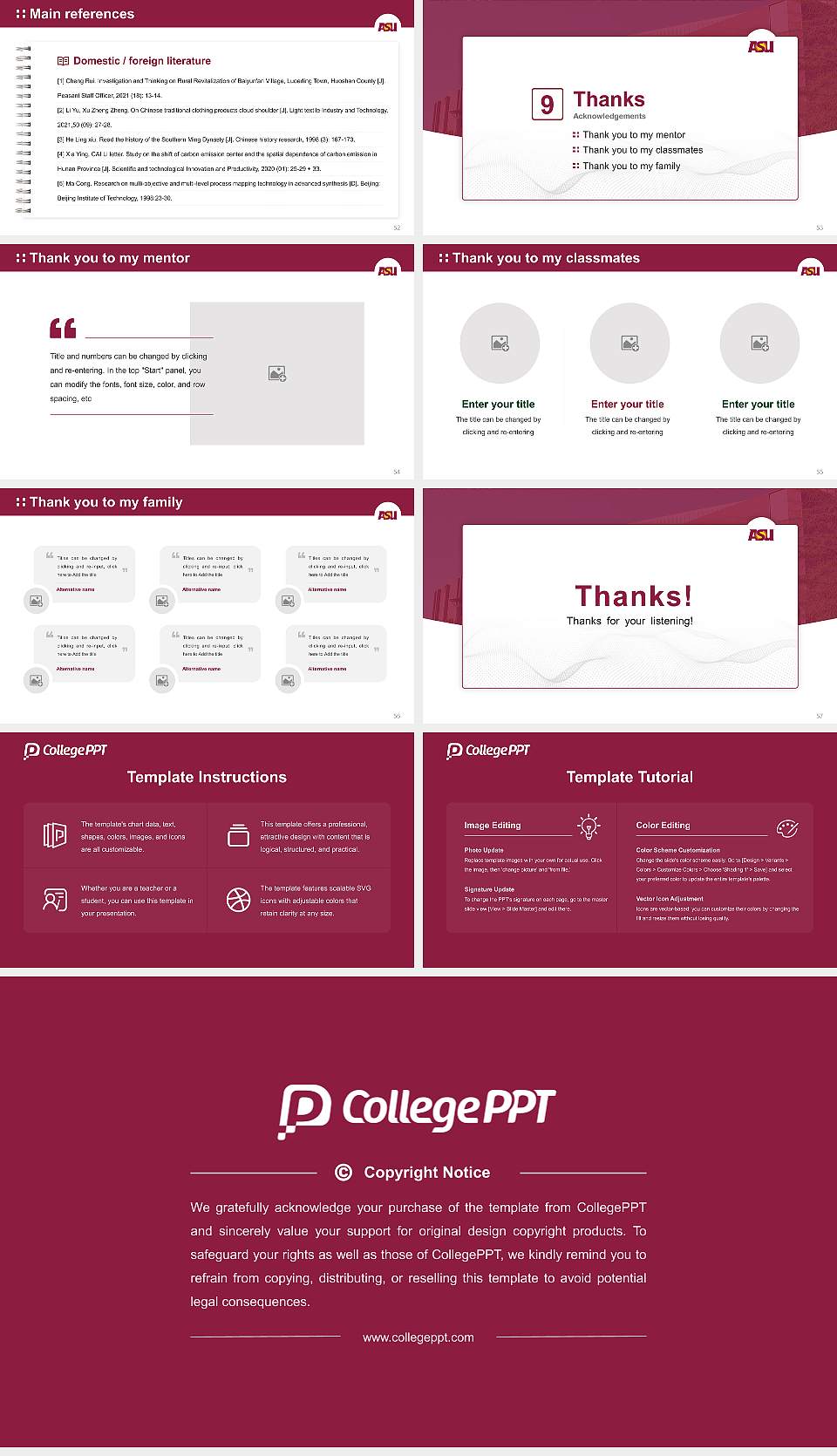 Arizona State University-Polytechnic Graduation Thesis Defense PPT Template16:9 ratio PPT effect preview image7