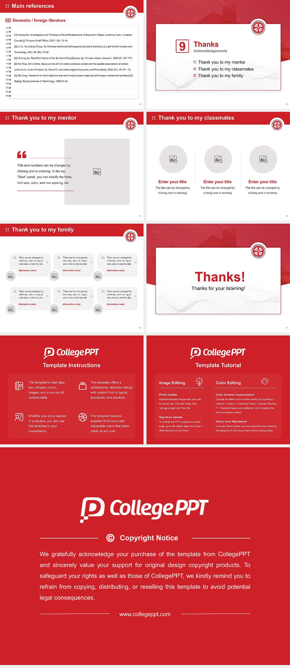 Bacone College Graduation Thesis Defense PPT Template4:3 ratio PPT effect preview image7