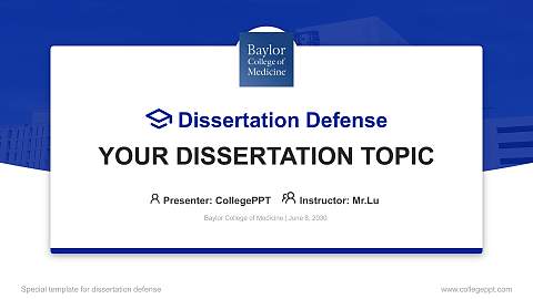 Baylor College of Medicine Graduation Thesis Defense PPT Template