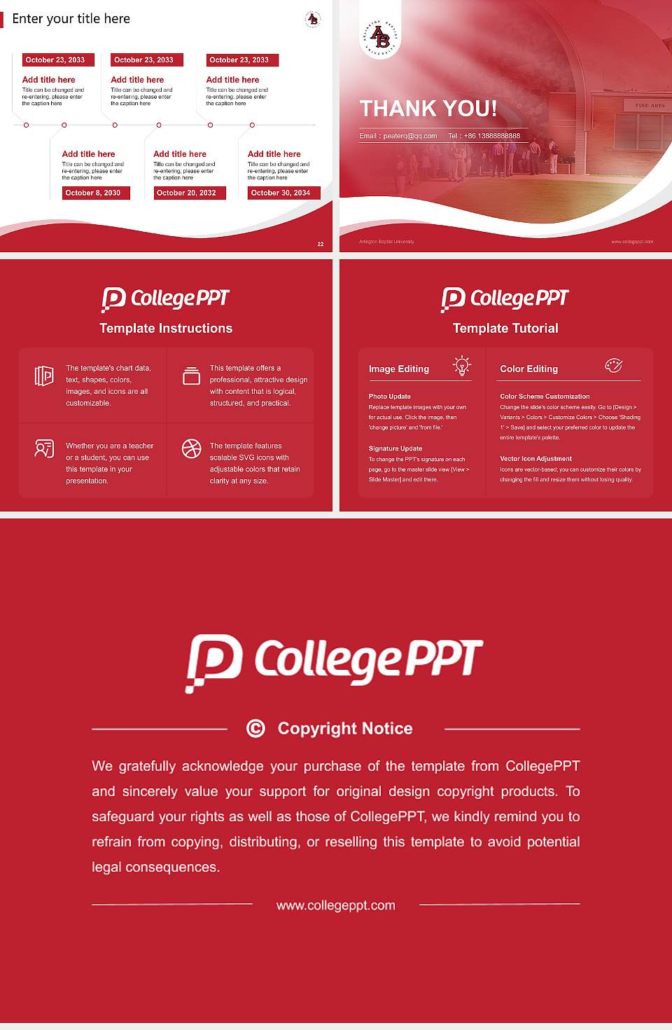 Arlington Baptist University Lecture Sharing and Networking Event PPT Template4:3 ratio PPT effect preview image4