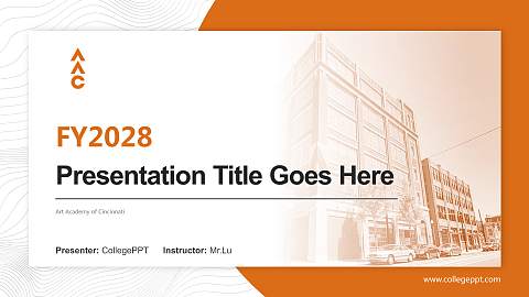 Art Academy of Cincinnati Academic Presentation/Research Findings Report PPT Template