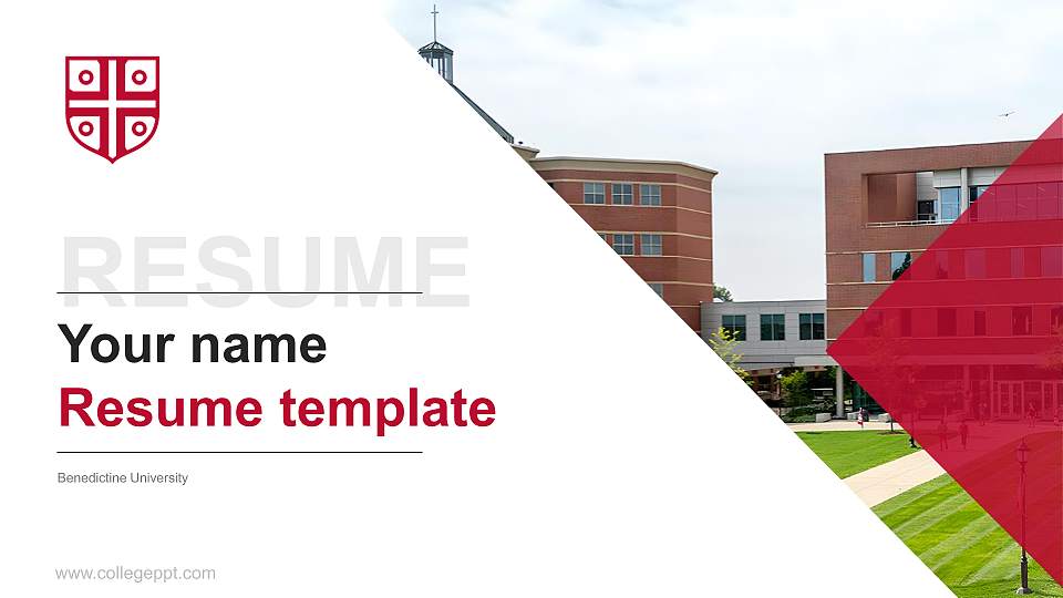 Benedictine University Resume PPT Template16:9 ratio PPT effect preview image