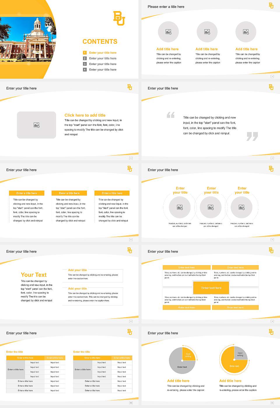Baylor University Course/Courseware Creation PPT Template16:9 ratio PPT effect preview image2