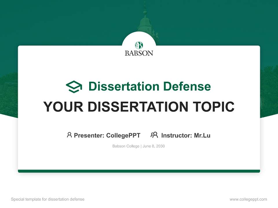 Babson College Graduation Thesis Defense PPT Template4:3 ratio PPT effect preview image7