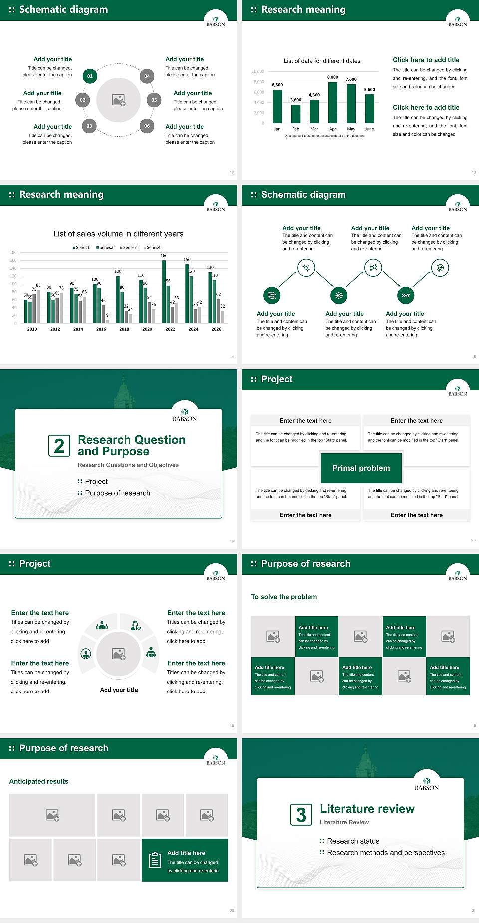 Babson College Graduation Thesis Defense PPT Template4:3 ratio PPT effect preview image3