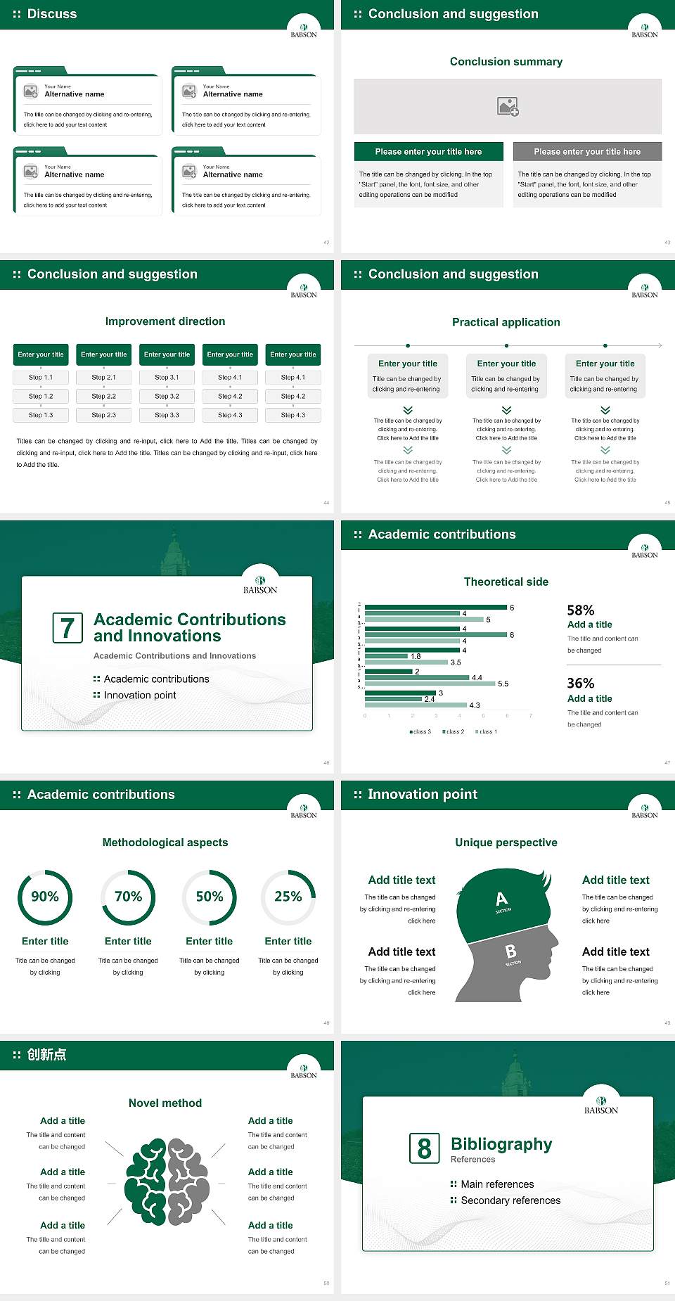 Babson College Graduation Thesis Defense PPT Template4:3 ratio PPT effect preview image6