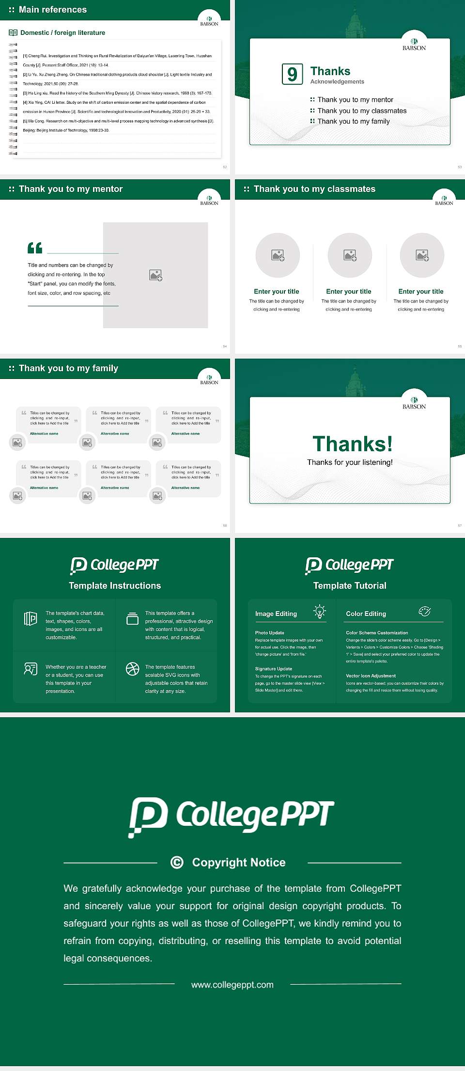 Babson College Graduation Thesis Defense PPT Template4:3 ratio PPT effect preview image7