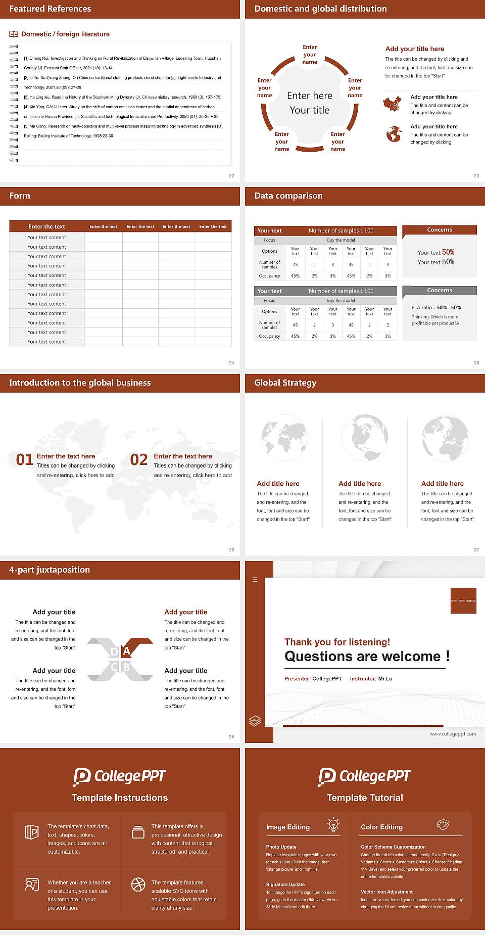 Bennington College Thesis Proposal/Graduation Defense PPT Template4:3 ratio PPT effect preview image4