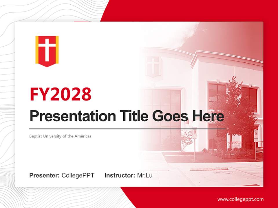 Baptist University of the Americas Academic Presentation/Research Findings Report PPT Template4:3 ratio PPT effect preview image5