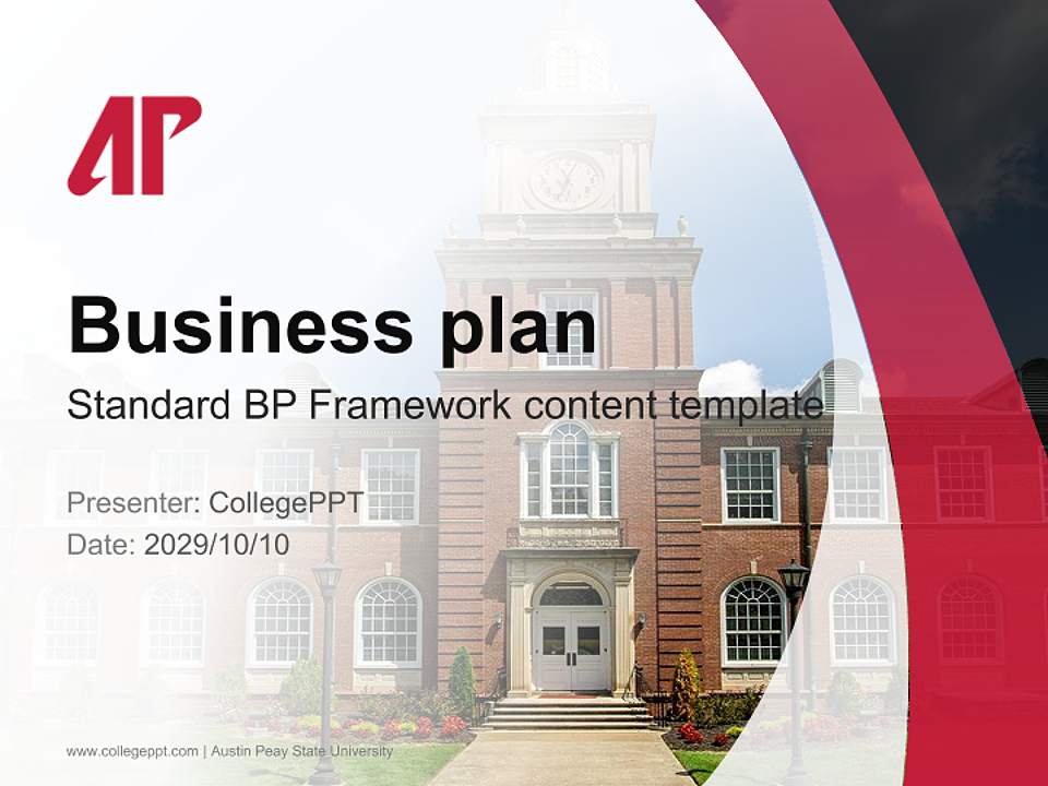 Austin Peay State University Competition/Entrepreneurship Contest PPT Template4:3 ratio PPT effect preview image9