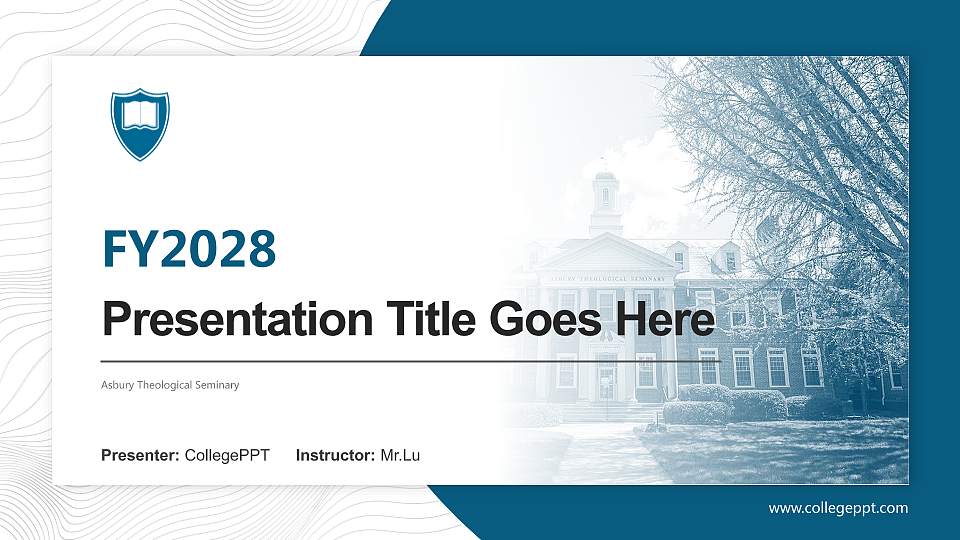 Asbury Theological Seminary Academic Presentation/Research Findings Report PPT Template16:9 ratio PPT effect preview image